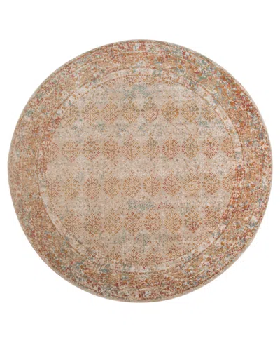Amer Rugs Eternal Ete-16 Beige/rust 6'7" Round Rug In Brown