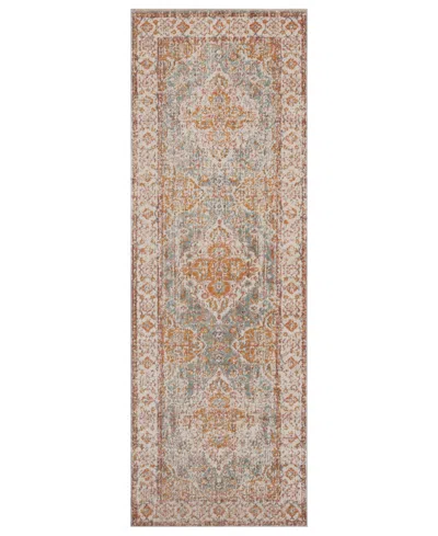 Amer Rugs Eternal Ete-3 Aqua/ivory 2'7" X 7'6" Runner Rug In Multi