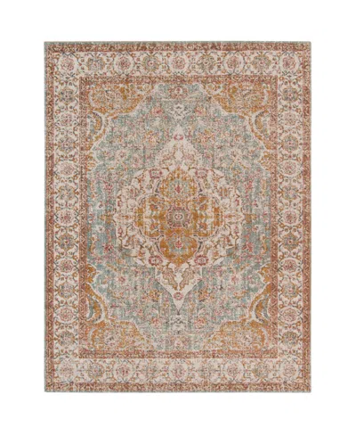 Amer Rugs Eternal Ete-3 Aqua/ivory 7'6" X 9'6" Area Rug In Aqua,ivory