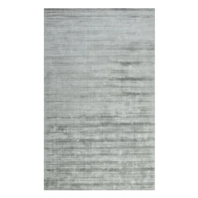 Amer Rugs Handwoven Art Silk Gray Striped Area Rug In Silver