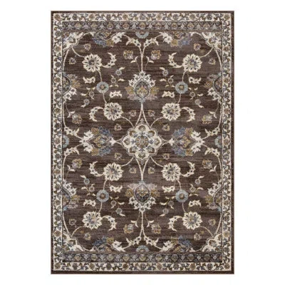 Amer Rugs Jordan Bea Floral Machine Woven Polypropylene Area Rug In Brown