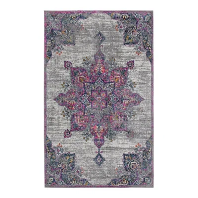 Amer Rugs Miranda Medallion Durable Performance Pink/gray Area Rug