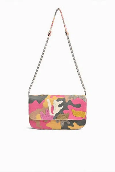 America & Beyond Camo Crossbody Handbag In Pink