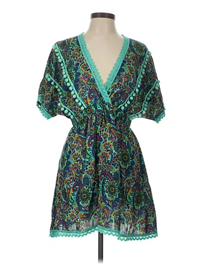 Pre-owned America & Beyond Casual Dress In Teal