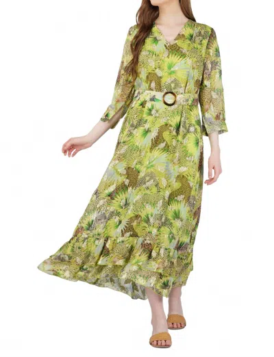America & Beyond Charlotte Lurex Kaftan In Green