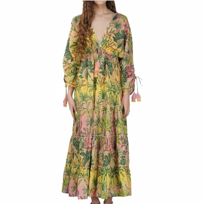 America & Beyond Endless Summer Printed Maxi Dress In Yellow In Multi