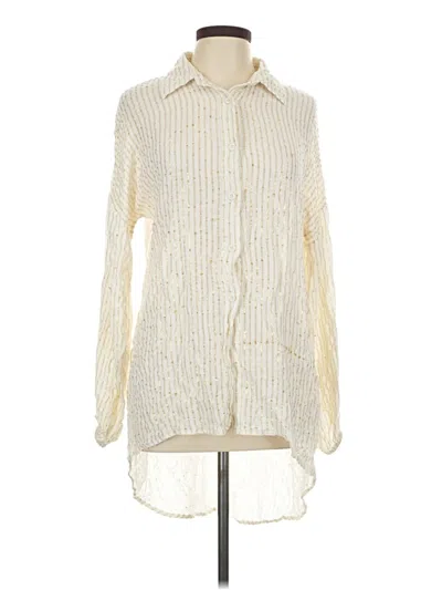 Pre-owned America & Beyond Long Sleeve Blouse In Ivory
