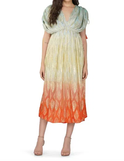 AMERICA & BEYOND MAGNOLIA LUREX MAXI DRESS IN MULTICOLOR
