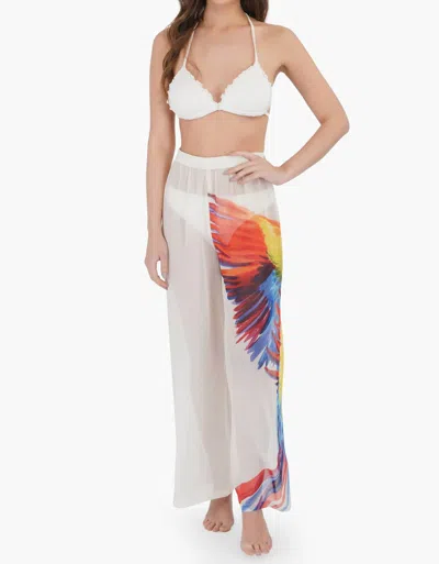 America & Beyond Parrot In Paradise Beach Pants In White