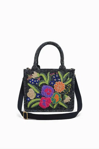 America & Beyond Petite Tote With Embellished Crossbody Strap In Granite Tweed