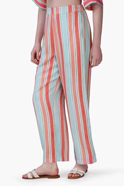 America & Beyond Scarlet Pant In Strip Print In Multi