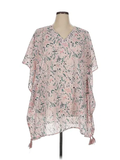 Pre-owned America & Beyond Short Sleeve Blouse In Pink