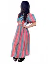 America & Beyond Starlette Stripe Embroidered Dress In Pinkblue In Multi