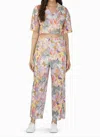 America & Beyond Swan Daisy Bee Crop Top In Pink/orange In Multi