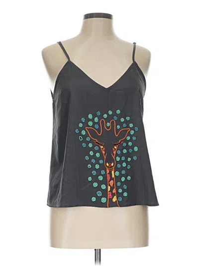 Pre-owned America & Beyond Tank Top Gray Halter Neckline Tops
