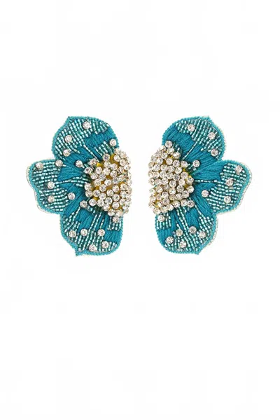 America & Beyond Tidal Twinkle Earrings In Teal In Blue