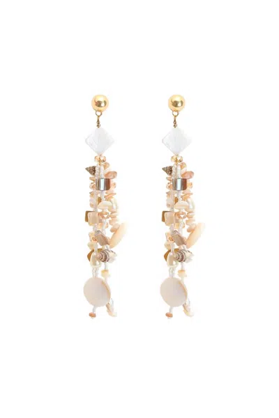 America & Beyond Women's Beach Vibe Shell Earrings In Natural In White