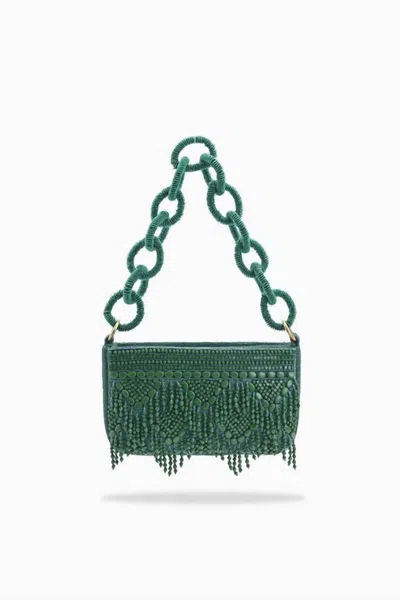 America & Beyond Women's Beaded Shoulder Bag In Emerald Eden In Multi