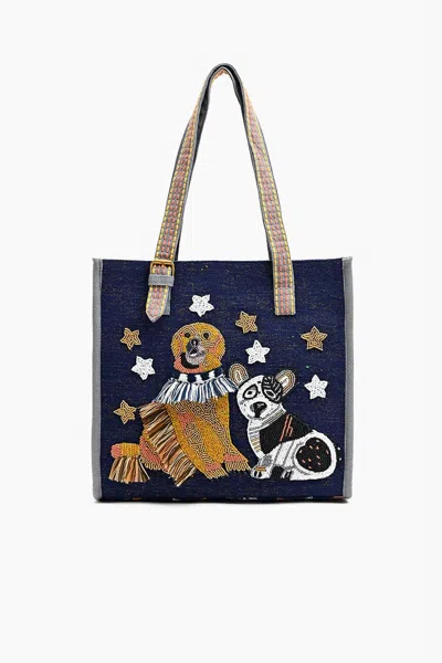 America & Beyond Women's Beaded Tote Bag In Loyal Dogs In Multi