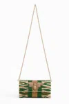 America & Beyond Women's Bee Embellished Clutch In Green In Green