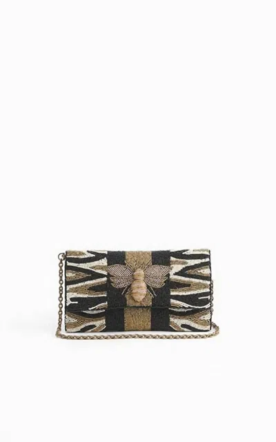 America & Beyond Women's Bee Glam Clutch Bag In Black
