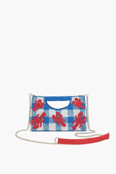 America & Beyond Women's Coastal Claw Beaded Clutch In Blue