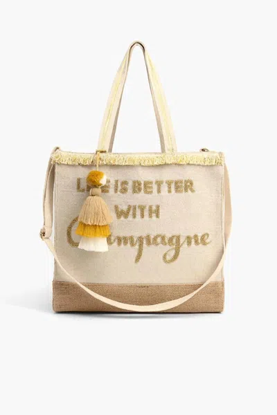 America & Beyond Women's Forever Tote Bag In Champagne In White