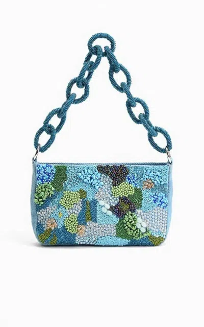 America & Beyond Women's Glam Shoulder Bag In Blue Lagoon In Multi