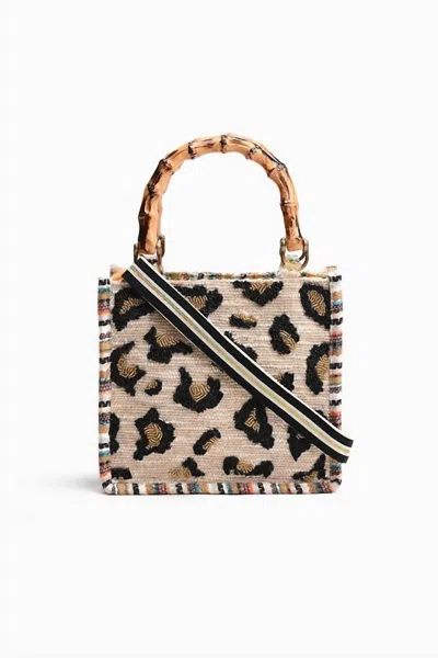 America & Beyond Women's Luxe Leopard Handbag In Taupe In Grey