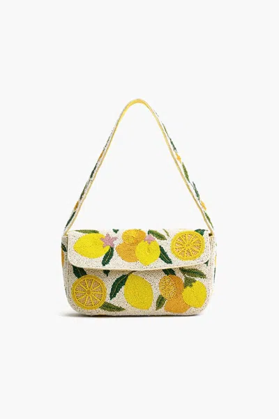 America & Beyond Women's Make Lemonade Beaded Bag In Yellow In Multi