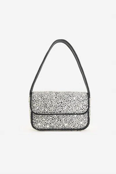 America & Beyond Women's Moonlit Glam Shoulder Bag In Diamond & Black In White