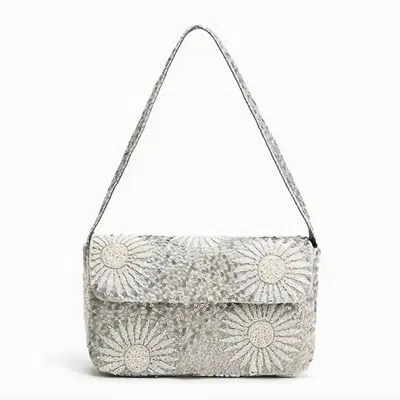 America & Beyond Women's Petal Frostwork Shoulder Bag In Ivory In Silver
