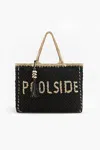 America & Beyond Women's 'poolside' Jute Macrame Tote In Black In Black