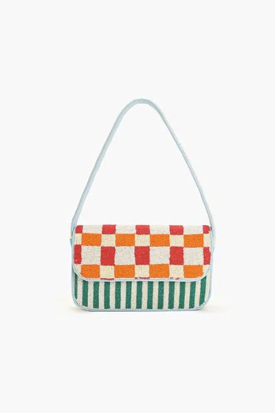 America & Beyond Women's Stripe Shoulder Bag In Sunset Check In Multi