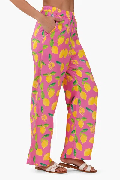 America & Beyond Zest For Life Pant In Lemon Print In Multi