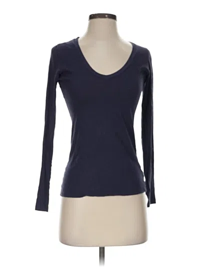 Pre-owned American Apparel 3/4 Sleeve T-shirt In Blue