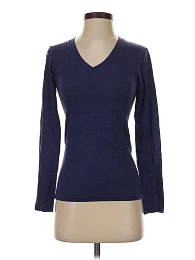 Pre-owned American Apparel 3/4 Sleeve T-shirt In Blue