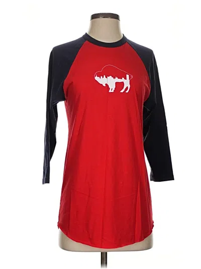 Pre-owned American Apparel 3/4 Sleeve T-shirt In Red