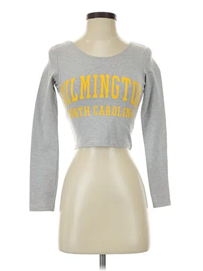 Pre-owned American Apparel 3/4 Sleeve T-shirt In Silver