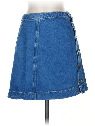 Pre-owned American Apparel Denim Skirt In Blue