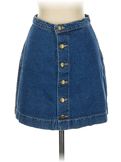 Pre-owned American Apparel Denim Skirt In Blue