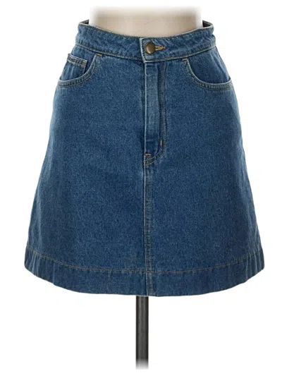 Pre-owned American Apparel Denim Skirt In Blue