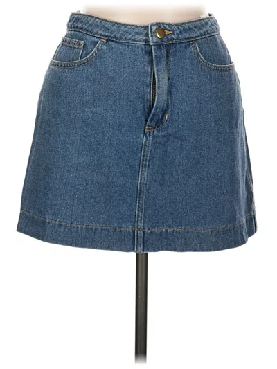 Pre-owned American Apparel Denim Skirt In Blue