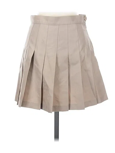 Pre-owned American Apparel Faux Leather Skirt In Tan