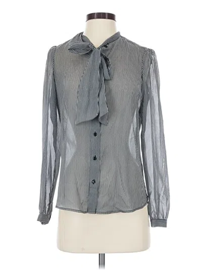 Pre-owned American Apparel Long Sleeve Blouse In Gray