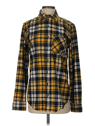 Pre-owned American Apparel Long Sleeve Button Down Shirt In Yellow
