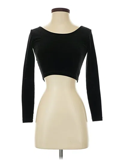 Pre-owned American Apparel Long Sleeve Top Black Boatneck Tops