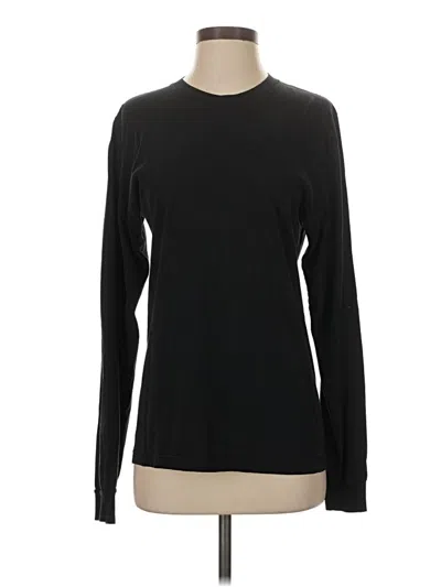 Pre-owned American Apparel Long Sleeve Top Black Crew Neck Tops