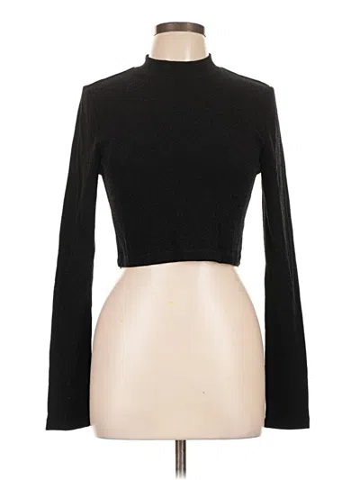 Pre-owned American Apparel Long Sleeve Top Black Turtleneck Tops