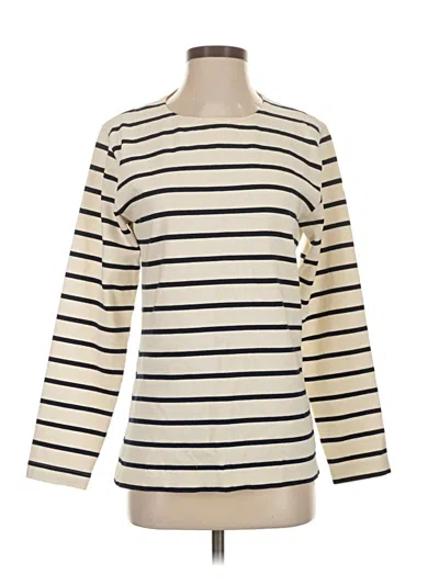 Pre-owned American Apparel Long Sleeve Top Ivory Boatneck Tops